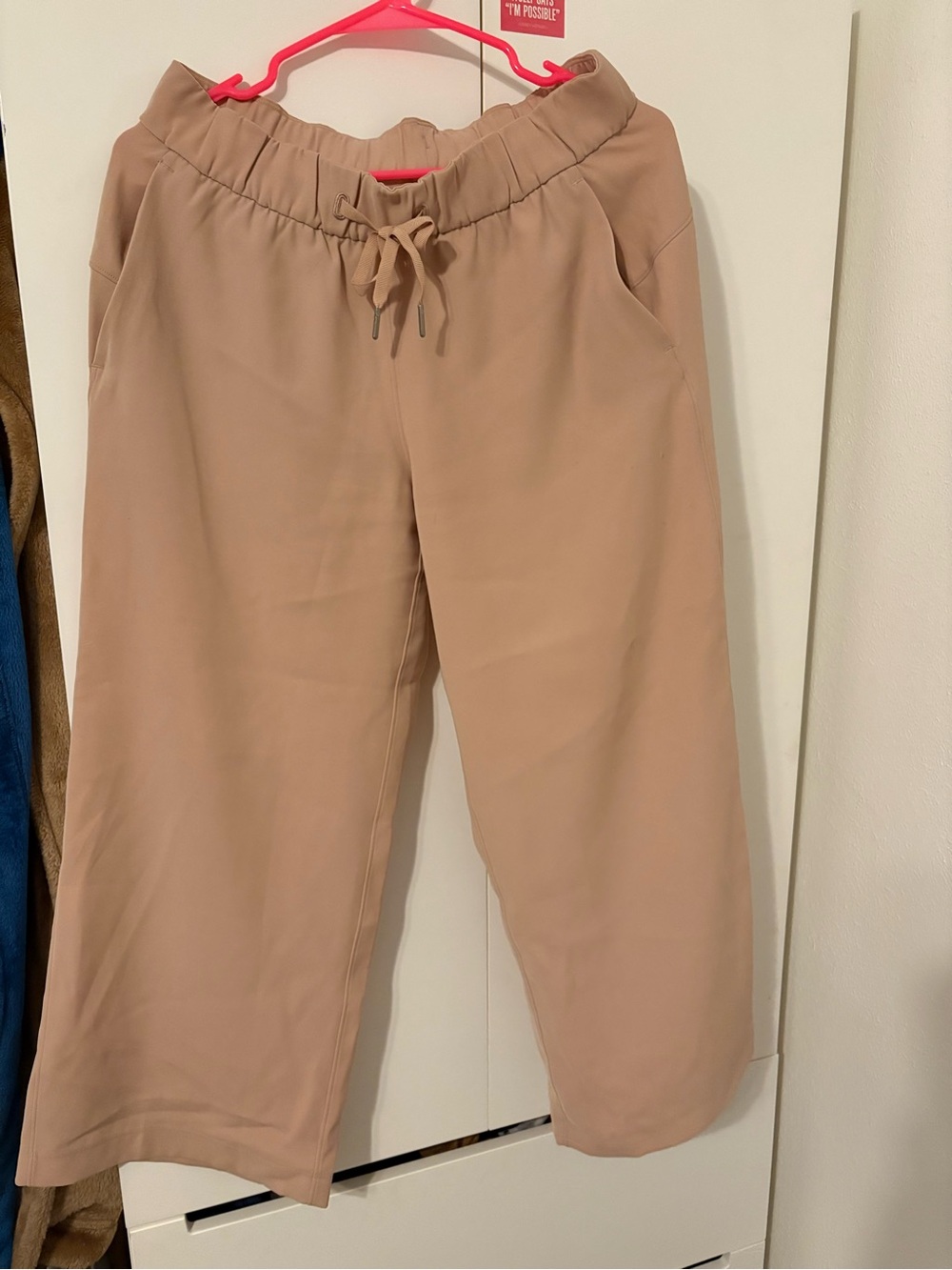 lululemon athletica Wide-Leg Drawstring crop Pants in Light Taupe